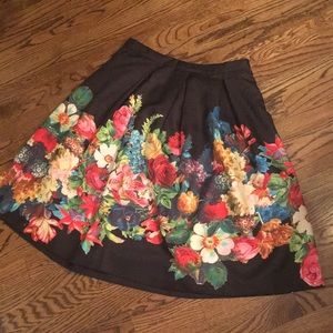 Anthropologie HD Flower Skirt NWT